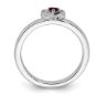 Picture of Sterling Silver Stackable Heart Ring Garnet Birthstone