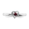 Picture of Sterling Silver Stackable Heart Ring Garnet Birthstone