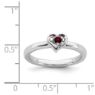 Picture of Sterling Silver Stackable Heart Ring Garnet Birthstone