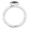 Picture of Silver Ring Round Genuine Amethyst stones