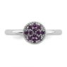 Picture of Silver Ring Round Genuine Amethyst stones