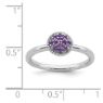 Picture of Silver Ring Round Genuine Amethyst stones