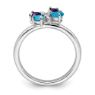 Picture of Silver Butterfly Ring Pear Shape Blue Topaz & Amethyst