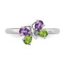 Picture of Silver Butterfly Ring Pear Shaped Amethyst & Peridot