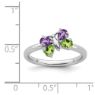 Picture of Silver Butterfly Ring Pear Shaped Amethyst & Peridot