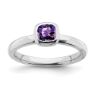 Picture of Silver Ring Cushion Cut Amethyst Stone