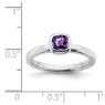 Picture of Silver Ring Cushion Cut Amethyst Stone