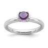 Picture of Silver Ring Round Cobochon Amethyst Stone