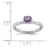 Picture of Silver Ring Round Cobochon Amethyst Stone