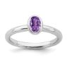 Picture of Silver Ring Oval Amethyst Stone