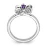 Picture of Silver Flower Ring Amethyst Stone