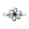 Picture of Silver Flower Ring Amethyst Stone