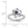 Picture of Silver Flower Ring Amethyst Stone