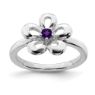 Picture of Silver Flower Ring Amethyst Stone