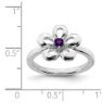 Picture of Silver Flower Ring Amethyst Stone