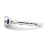 Picture of Sterling Silver Ring Amethyst & Diamond Stones