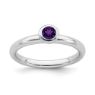 Picture of Silver Ring Low Set 4 mm Amethyst Stone