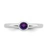 Picture of Silver Ring Low Set 4 mm Amethyst Stone