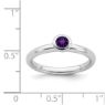 Picture of Silver Ring Low Set 4 mm Amethyst Stone