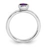 Picture of Silver Ring Low Set 5 mm Amethyst Stone