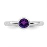 Picture of Silver Ring Low Set 5 mm Amethyst Stone