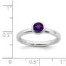 Picture of Silver Ring Low Set 5 mm Amethyst Stone