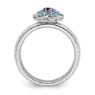 Picture of Silver Flower Ring Blue Topaz & Amethyst stones