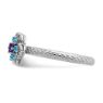 Picture of Silver Flower Ring Blue Topaz & Amethyst stones