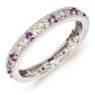 Picture of Sterling Silver Stackable Ring Round Genuine Amethyst February stone