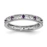 Picture of Sterling Silver Stackable Ring Round Genuine Amethyst February stone