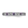 Picture of Sterling Silver Stackable Ring Round Genuine Amethyst February stone
