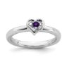 Picture of Silver Heart Ring Amethyst Birthstone