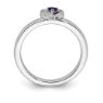 Picture of Silver Heart Ring Amethyst Birthstone