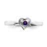 Picture of Silver Heart Ring Amethyst Birthstone