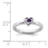 Picture of Silver Heart Ring Amethyst Birthstone