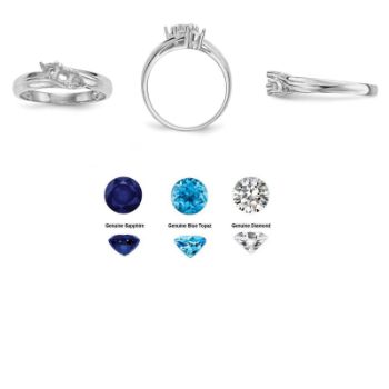 Picture of Listing for Jacob C. 3 genuine stones sapphire, blue topaz and diamond